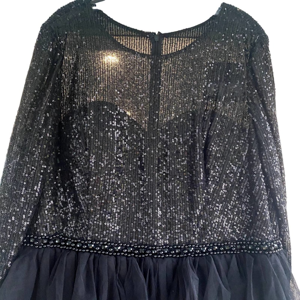 Mac Duggal Plus Size Sequin Layered Ruffle Tulle … - image 5